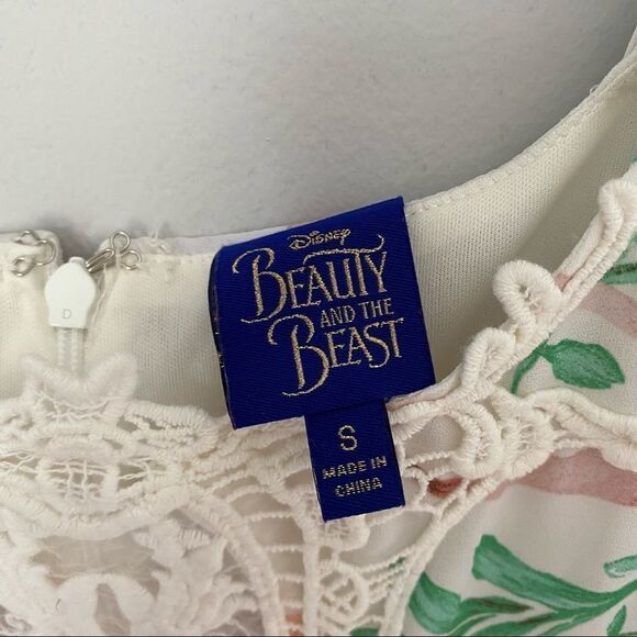 Disney Beauty and The Beast Floral Cold Shoulder Dress - Picture 4 of 7